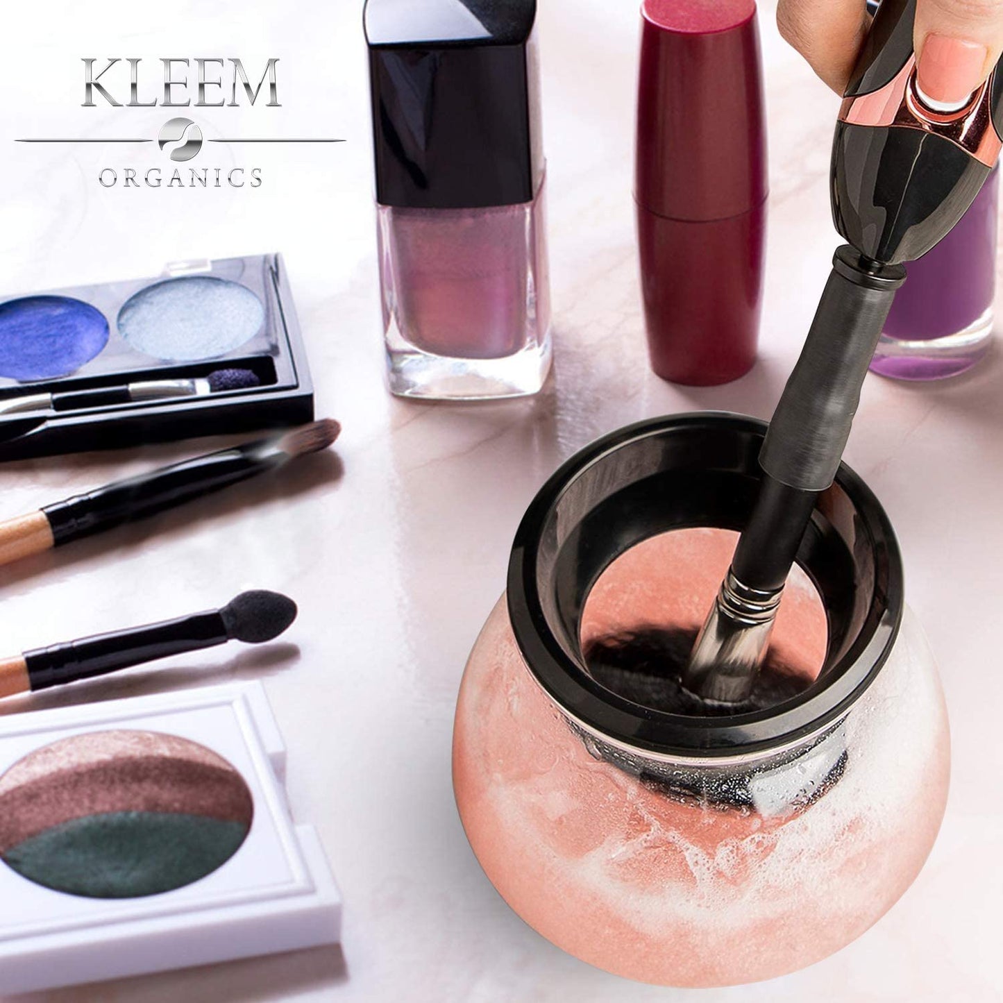 Kleem Electric Makeup Brush Cleaner Machine – Automatic Washer & Dryer, USA Made