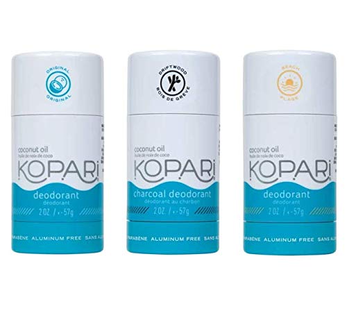 Kopari Aluminum Free Deodorant 3 Pack – Vegan, Gluten Free, Cruelty Free, Non-Toxic | Odor Protection | 2.0 oz