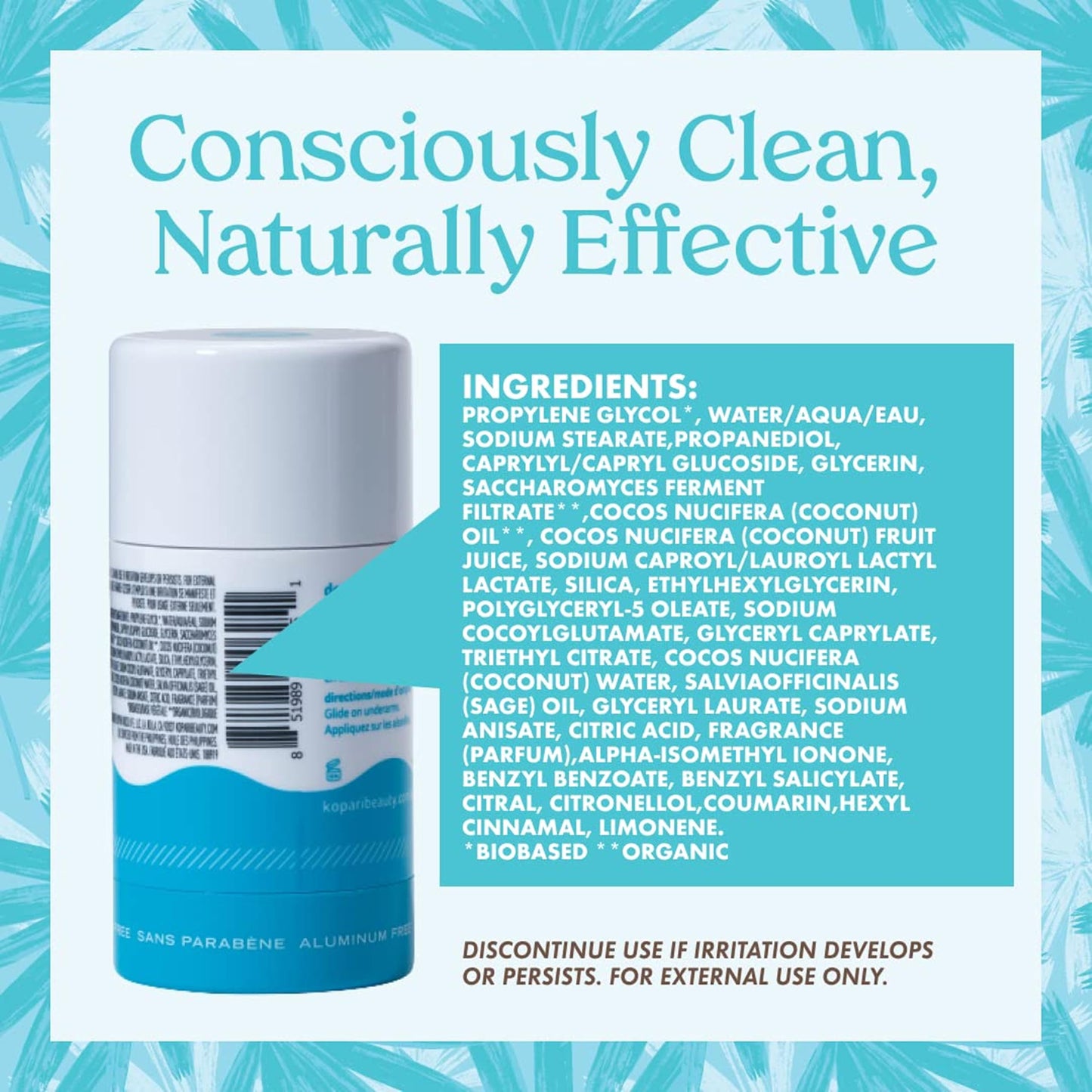 Kopari Aluminum Free Coconut Deodorant – Original & Charcoal 2-Pack | Plant-Based, Non-Toxic