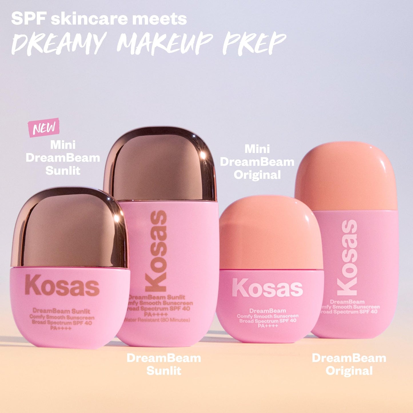 Kosas Mini DreamBeam SPF 40 Mineral Sunscreen | Travel-Size Makeup Base 15ml
