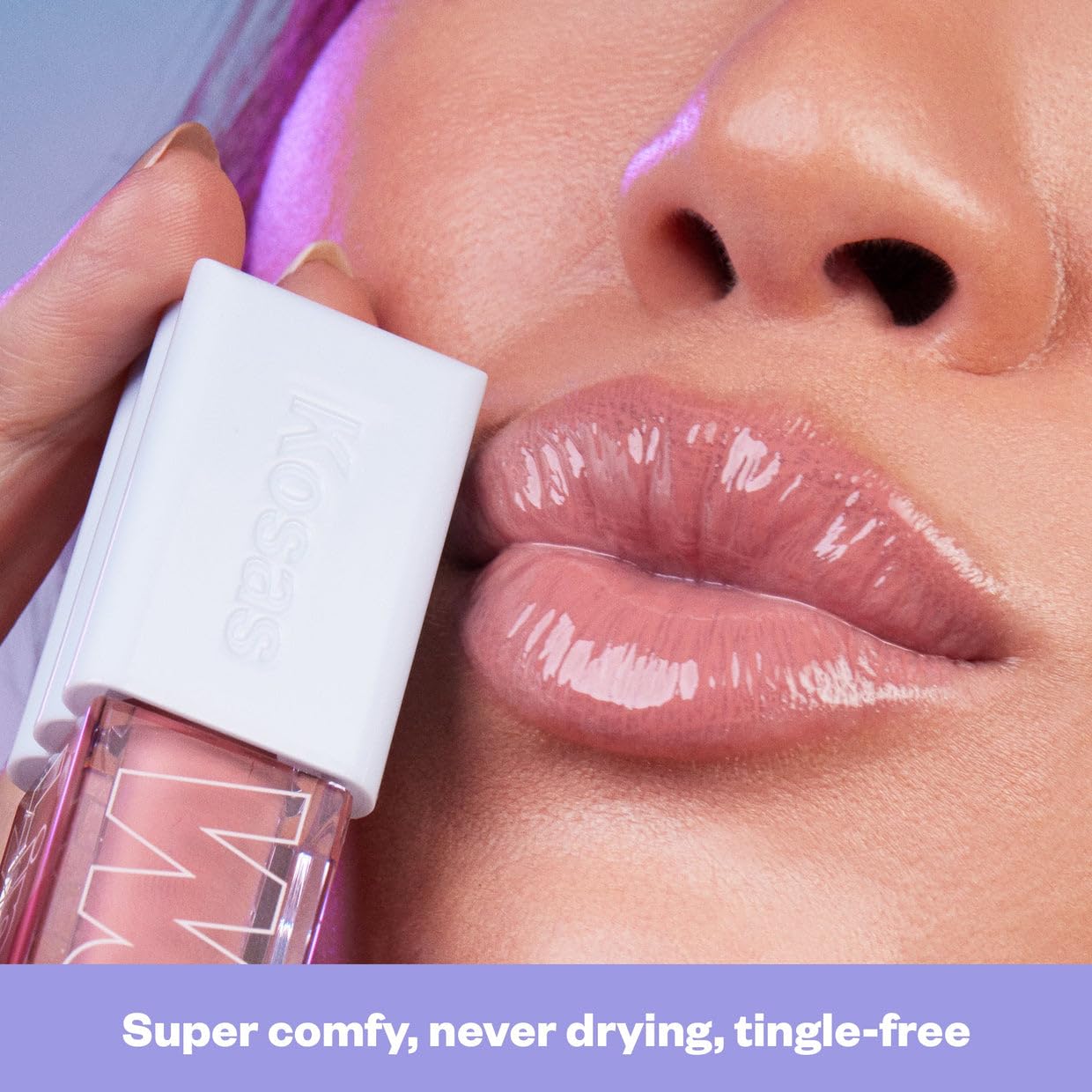 Kosas Wet Lip Oil Gloss — Hydrating Lip Plump with Hyaluronic Acid & Peptides, Non-Sticky Finish