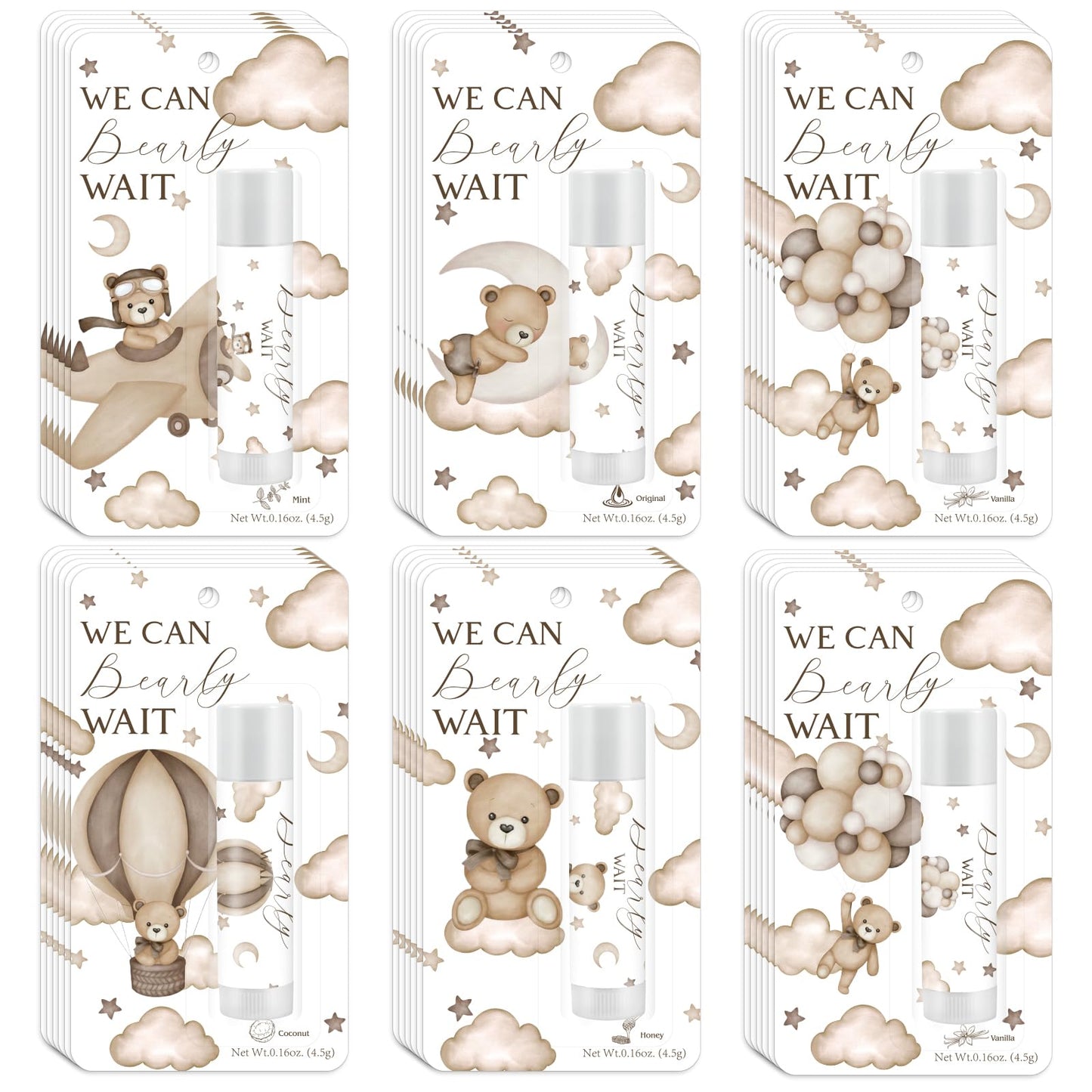 Kuabiz We Can Bearly Wait Lip Balms 30-Pack – Bear Party Favors
