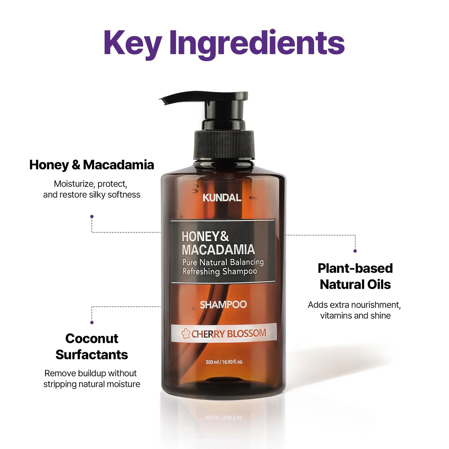 KUNDAL Cherry Blossom Shampoo & Conditioner Set – Sulfate-Free, Argan & Macadamia Oils