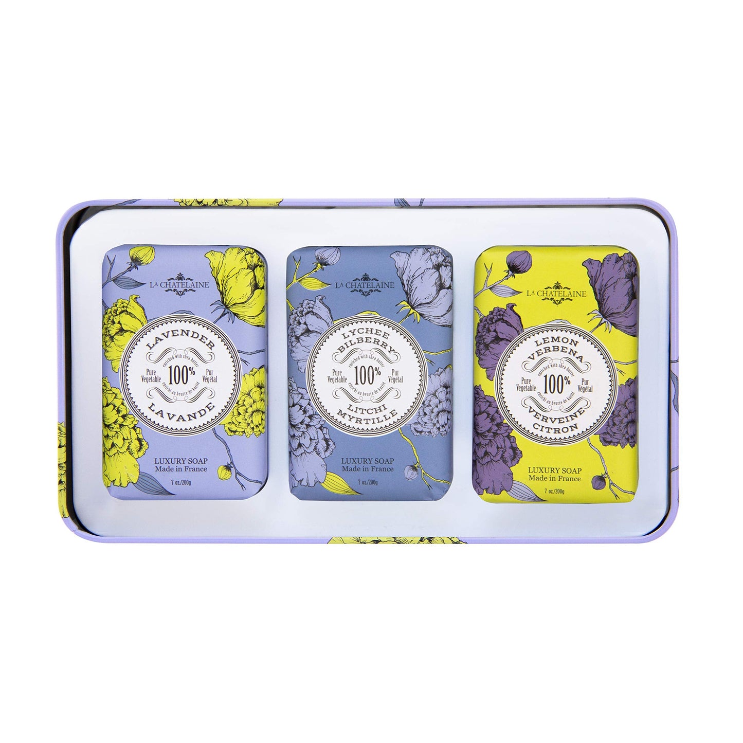 La Chatelaine Lavender Soap Trio Gift Set – Triple Milled, Made in Provence