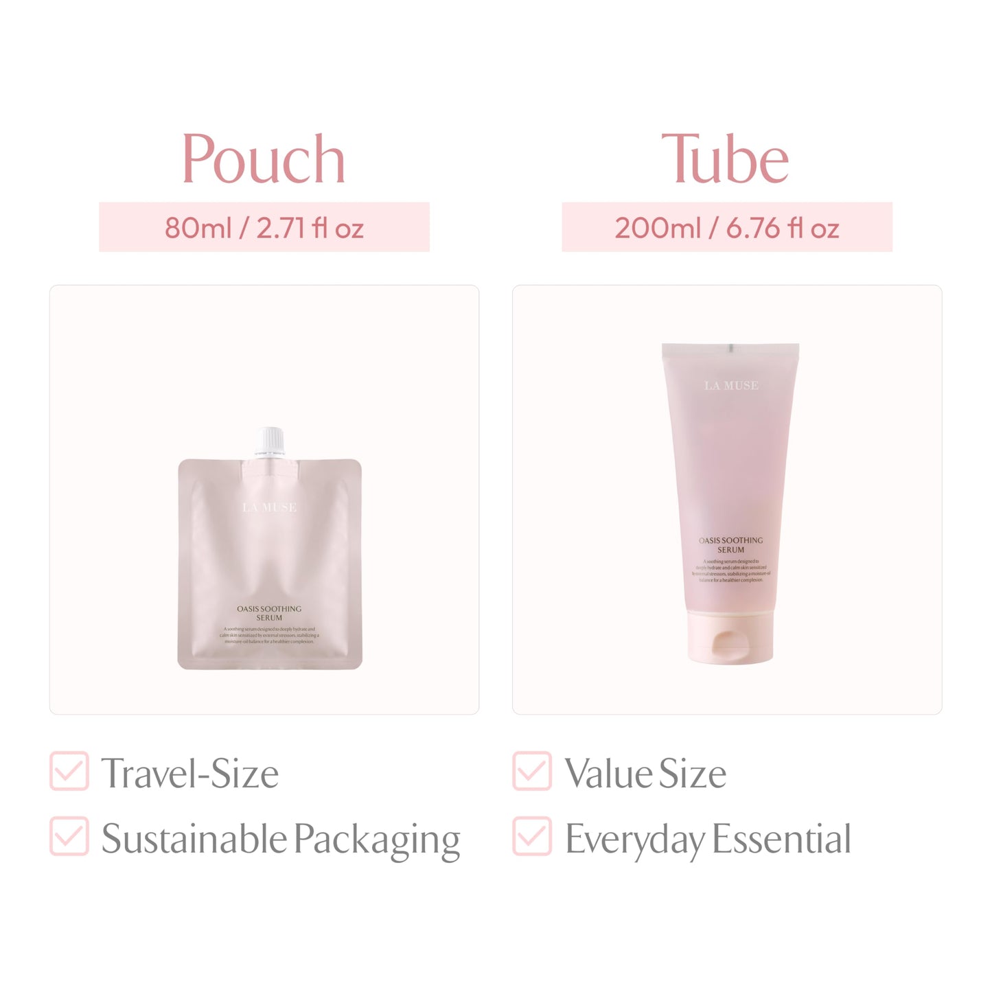 LA MUSE Oasis Soothing Serum Tube – Deep Hydration, Instant Cooling, Non-Sticky Gel