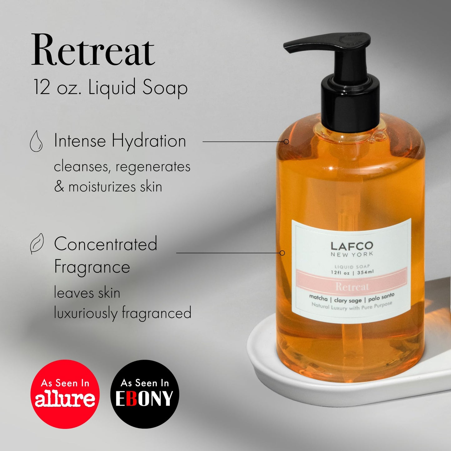 LAFCO New York Liquid Soap Retreat – 12 oz | Regenerates, Protects & Moisturizes | Hypoallergenic, Synthetic Free & Cruelty-Free | Made in Italy