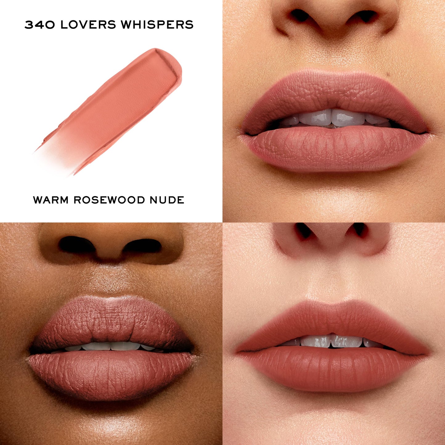 Lancôme L'Absolu Rouge Intimatte Hydrating Matte Lipstick – Buildable Color in Lovers Whispers (Warm Rosewood Nude)