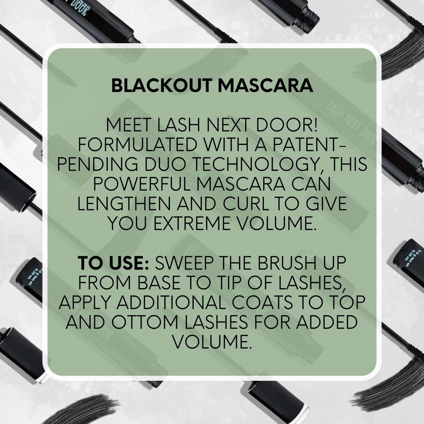 Lash Next Door Water Resistant Mascara – Black Volume & Length, Smudge-Proof, 2-Pack