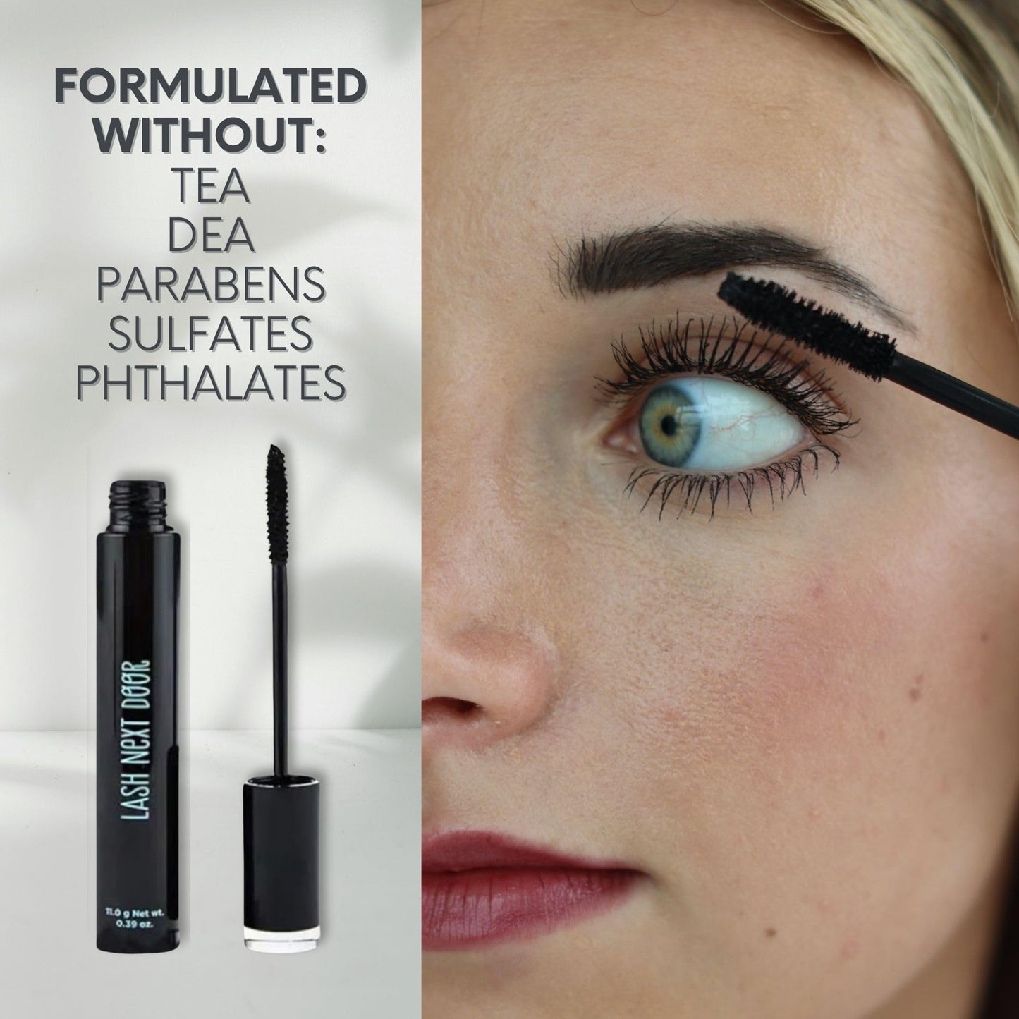 Lash Next Door Water Resistant Mascara – Black Volume & Length, Smudge-Proof, 2-Pack