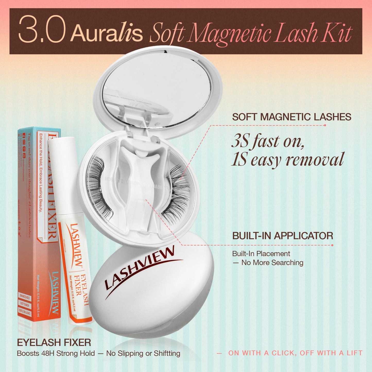 LASHVIEW Soft Magnetic Eyelashes Kit – Natural Look with 0.17mm Ultra-Thin Magnets