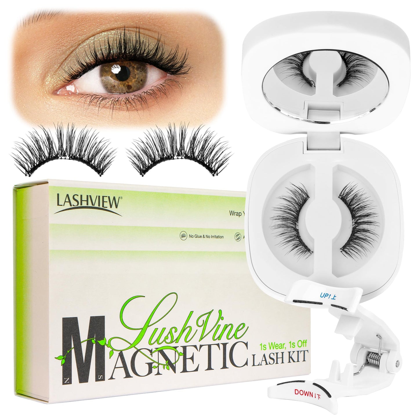 LASHVIEW Upgrade Soft Magnetic Eyelashes with Applicator | Reusable, Glue-Free, All-Day Comfort