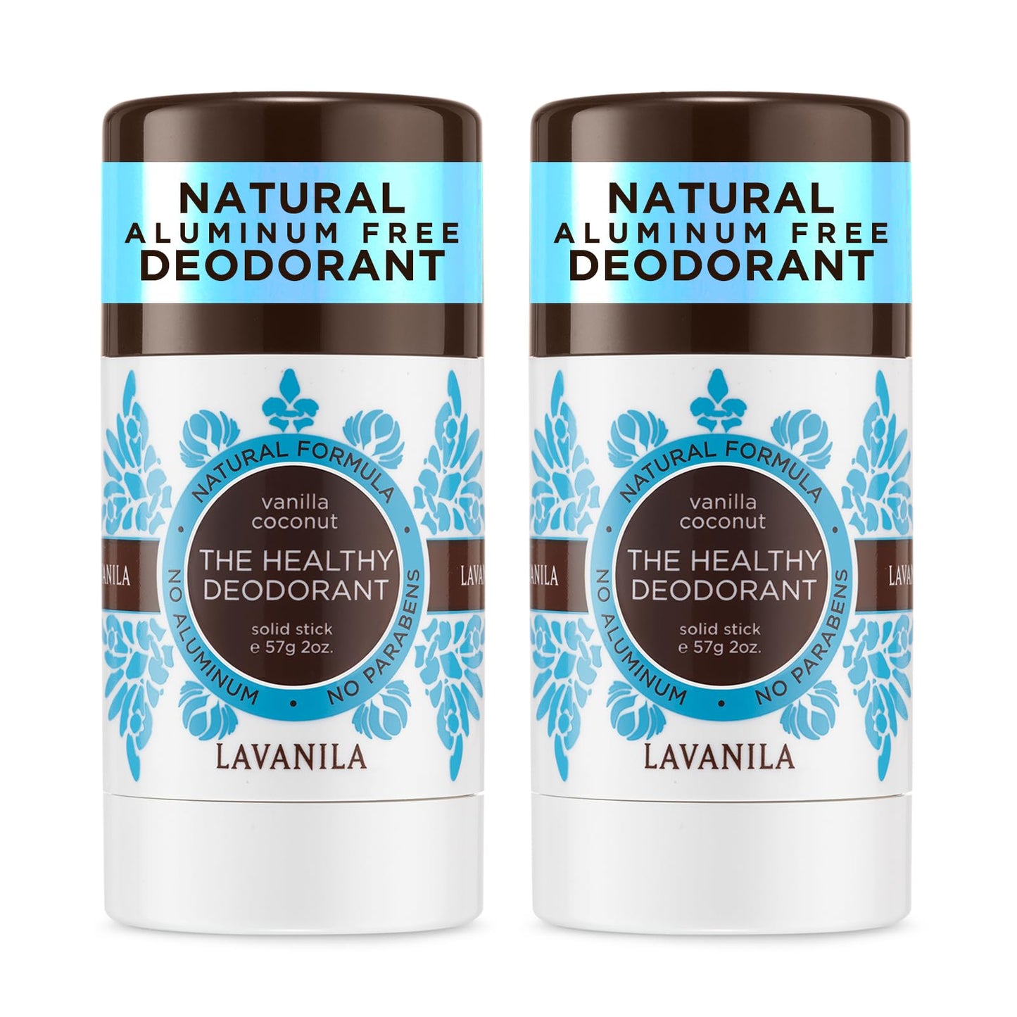 Lavanila Vanilla Coconut Deodorant for Women – Aluminum-Free 2-Pack, Made in USA, Vegan