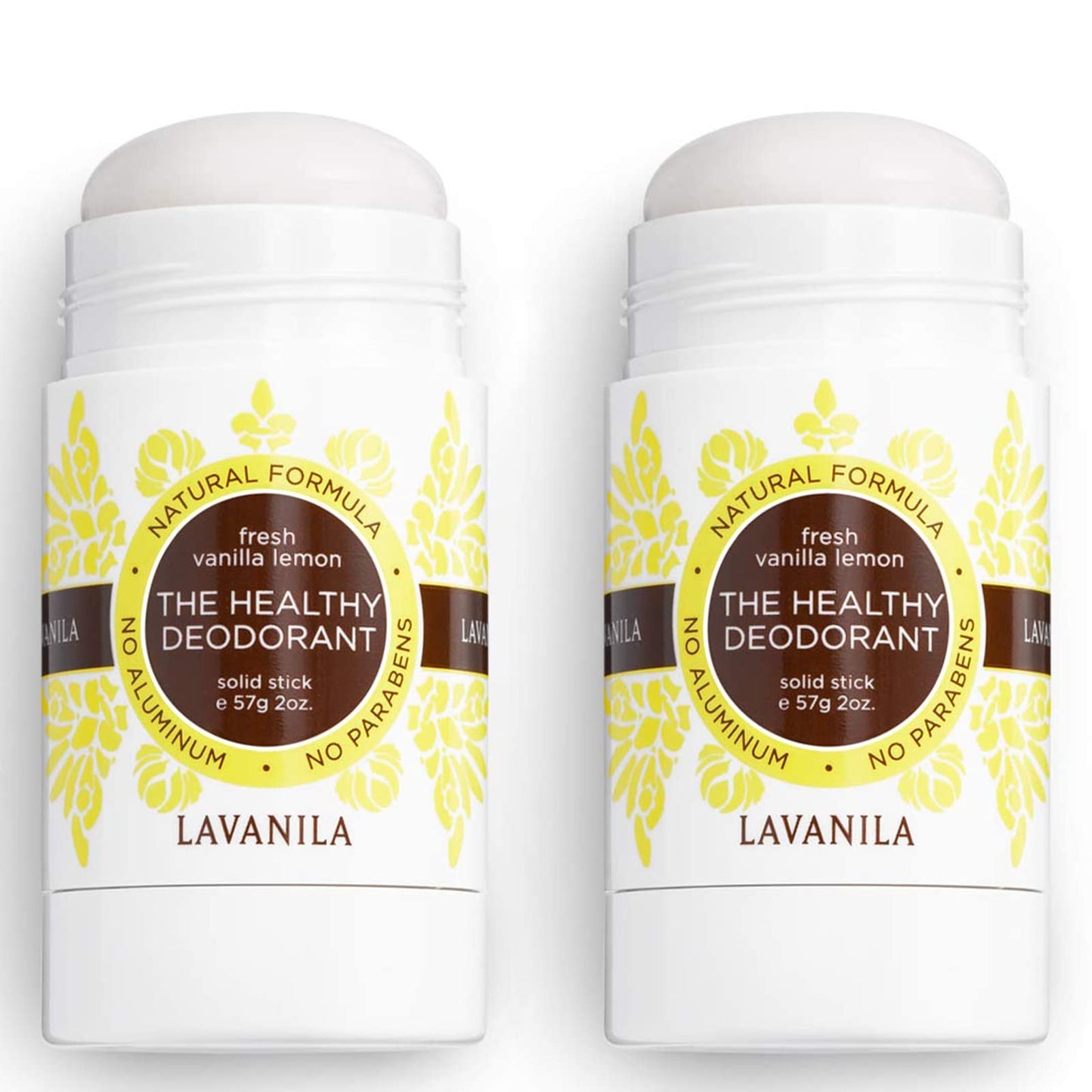 Lavanila Vanilla Lemon Deodorant for Women – 2-Pack, Aluminum-Free, Made in USA, Vegan