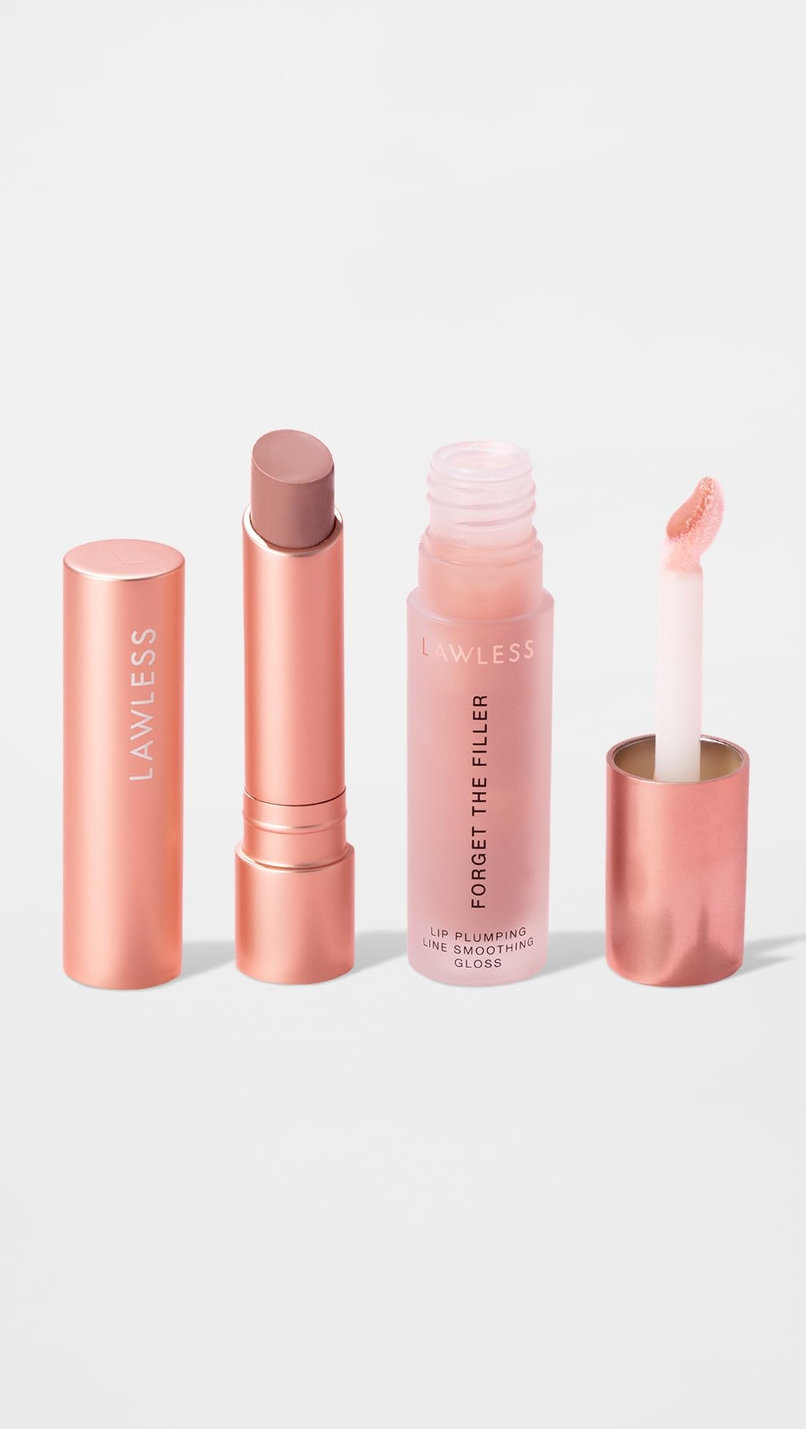 Lawless Lip Twin Bundle Nudie Pink – Plumping Gloss + Tinted Balm (2 Count)