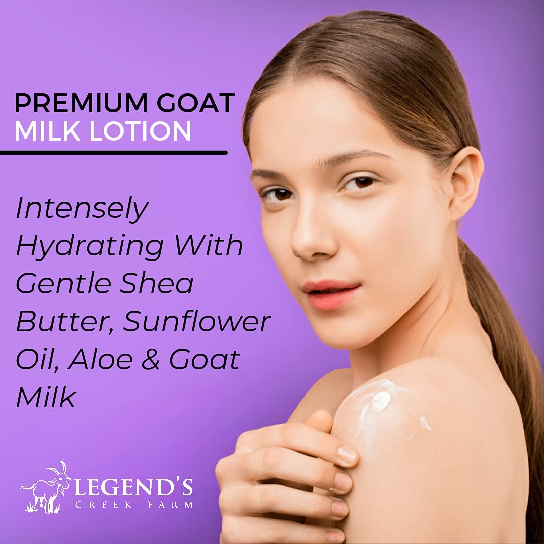 Legend's Creek Goat Milk Lotion – 9 oz (2-Pack) Sandalwood Rose for Body, Hands & Face