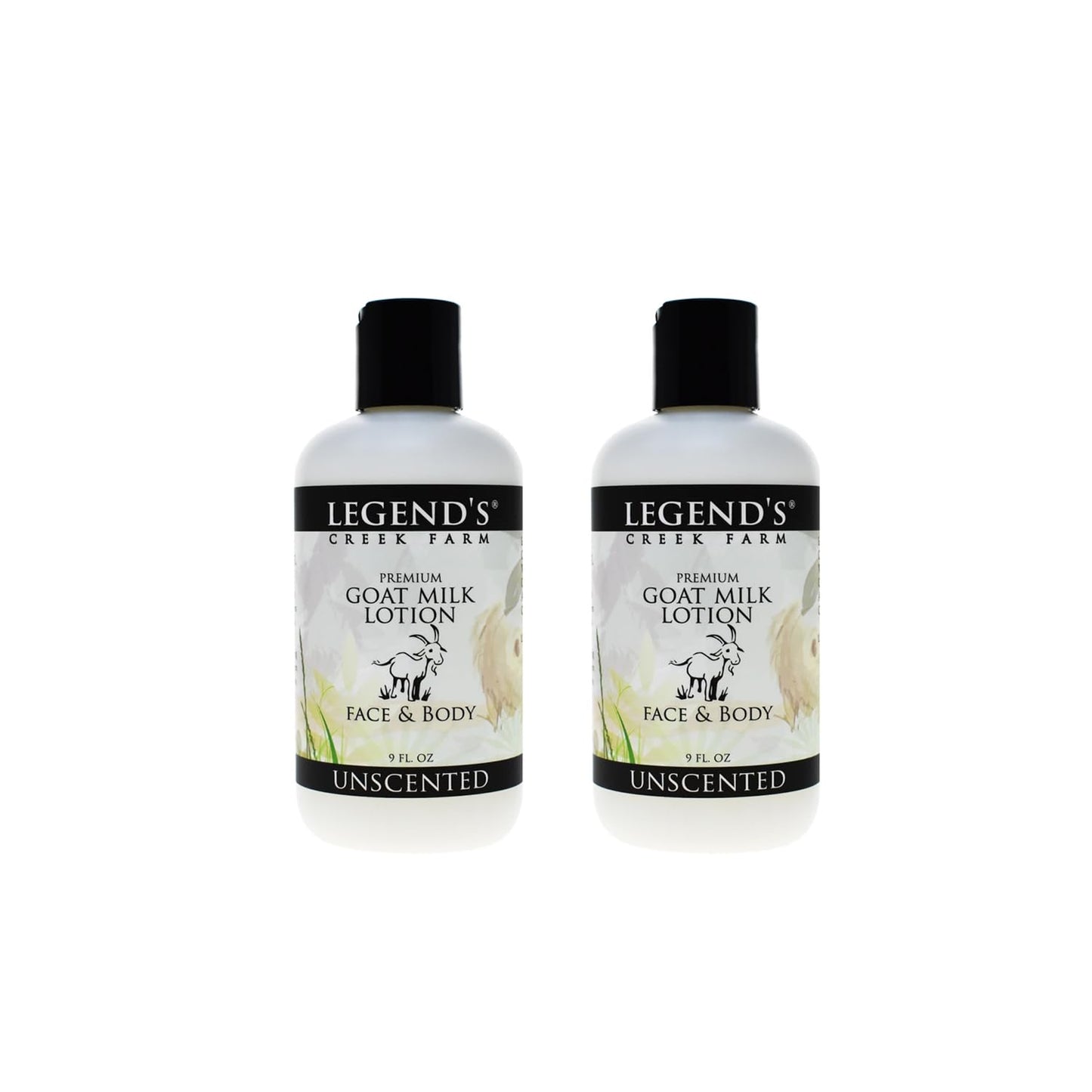 Legend's Creek Goat Milk Lotion - Unscented 9 oz (2-Pack) | Body, Hand & Face Moisturizer