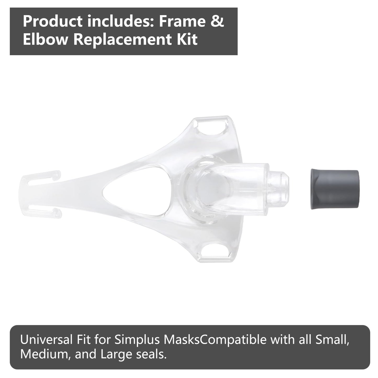 Lenura Frame & Elbow Replacement Kit for F&P Simplus – Universal Fit, 360° Rotating Elbow