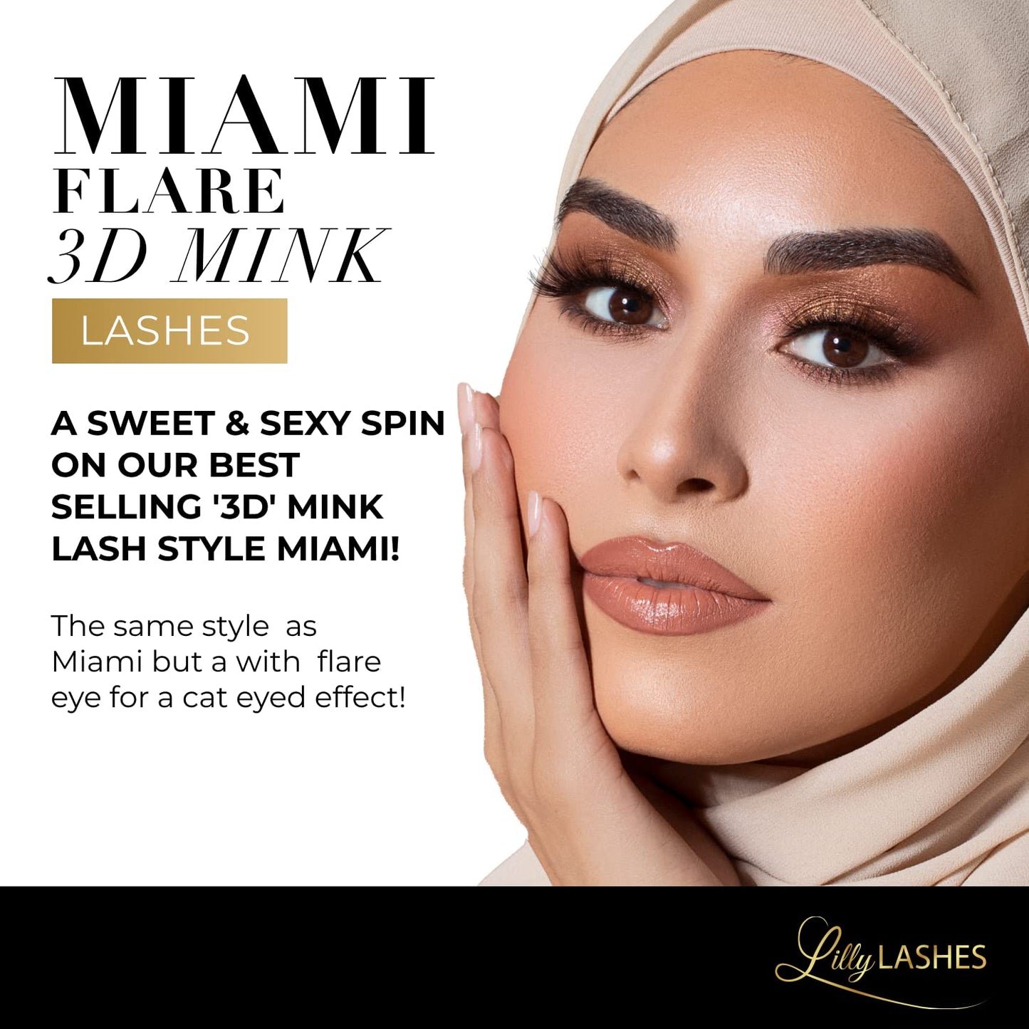 Lilly Lashes Miami Flare 3D Mink Lashes – The Original Lilly Lash for Wispy, Natural Look