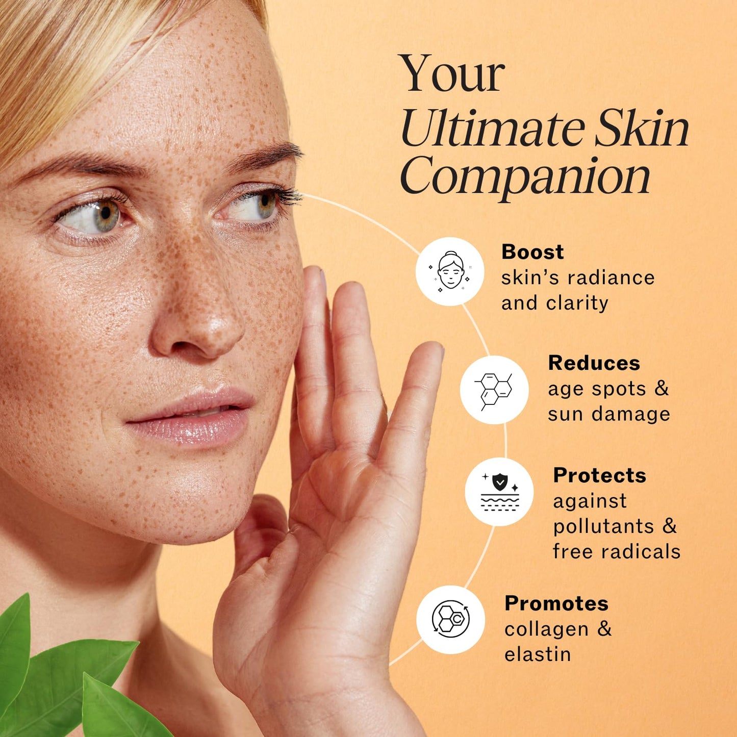 LilyAna Naturals Vitamin C Serum for Face with Hyaluronic Acid & Vitamin E - Double Pack