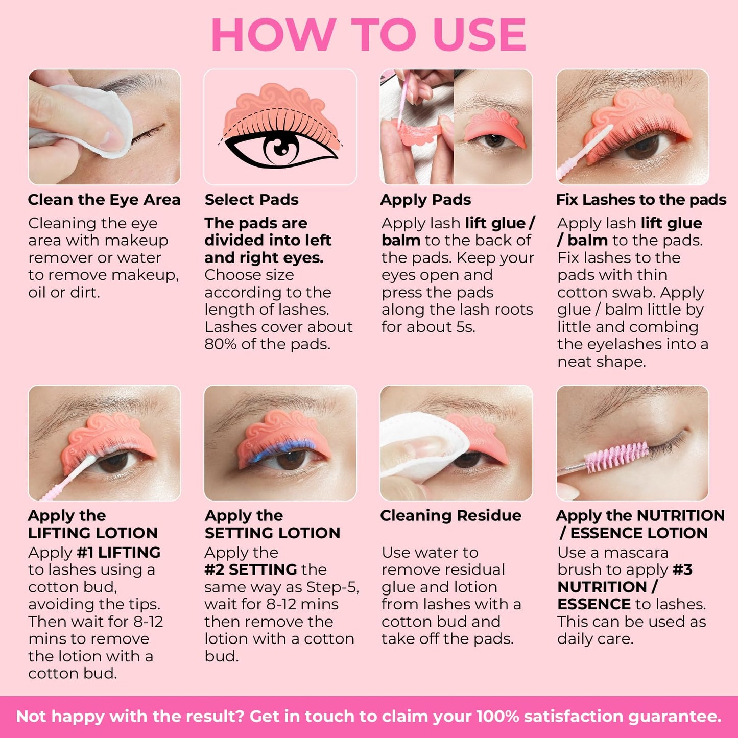 Lomansa Lash Lift Kit for Beginners — At-Home DIY Eyelash Perm with Open Eye Pads