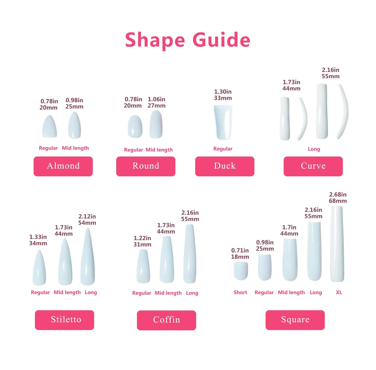 LOVFUL Aurora Light Press On Nails – Full Crystal Coverage, Reusable Coffin Classic 1.3 in | H36-M