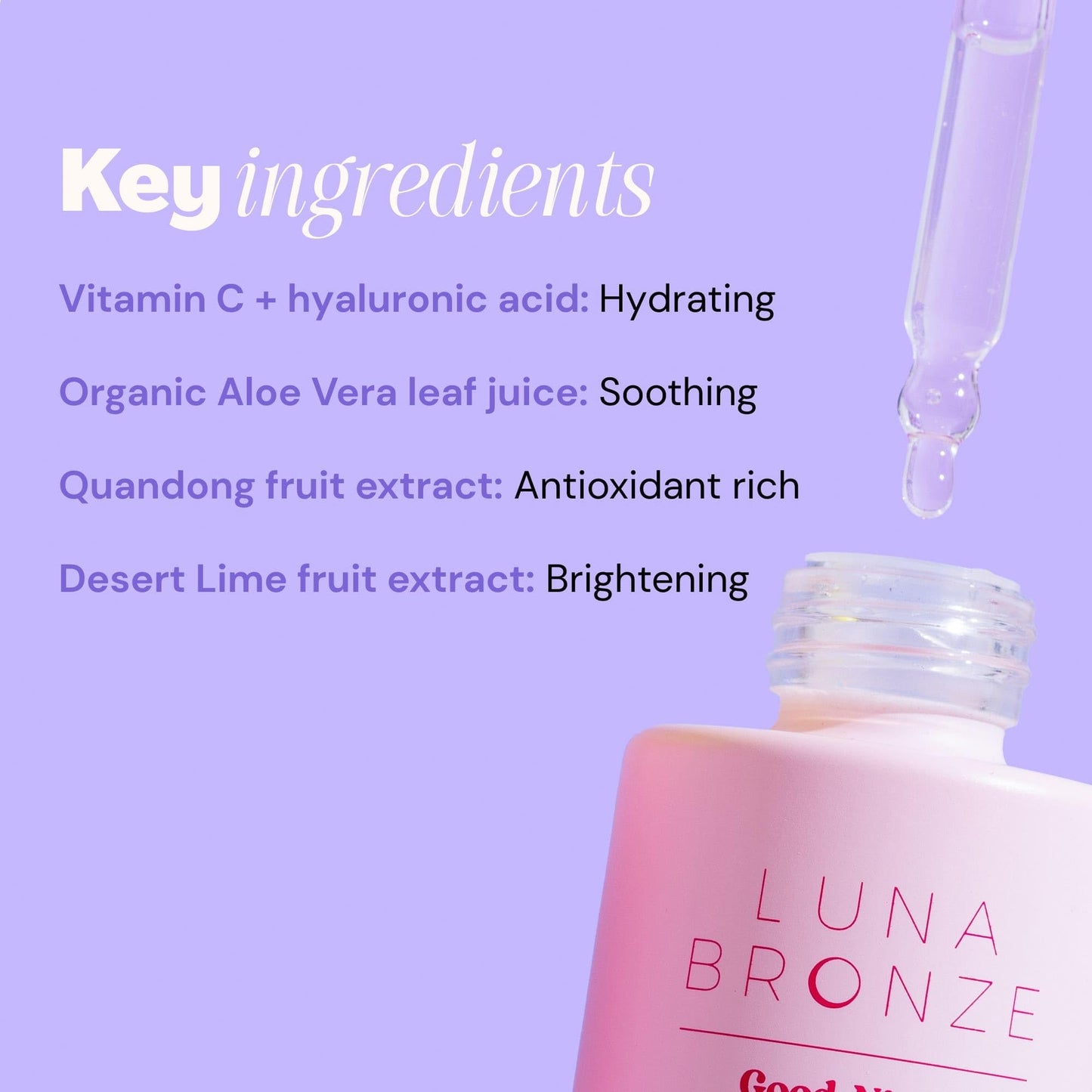 Luna Bronze Good Night Face Tanning Drops | Overnight Glow Serum with Vitamin C