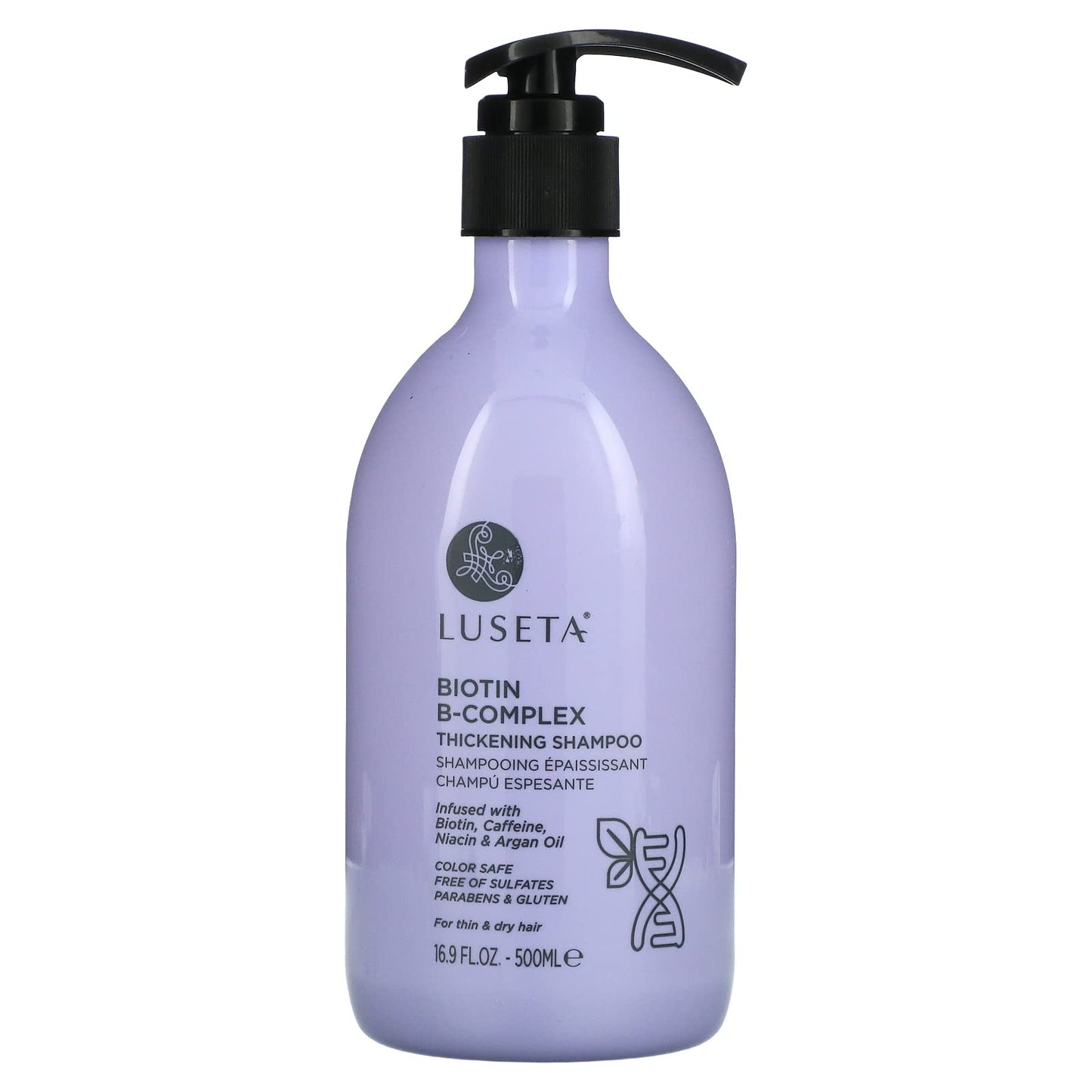 L Luseta Biotin B-Complex Thickening Shampoo for Thin & Dry Hair, 16.9 fl oz
