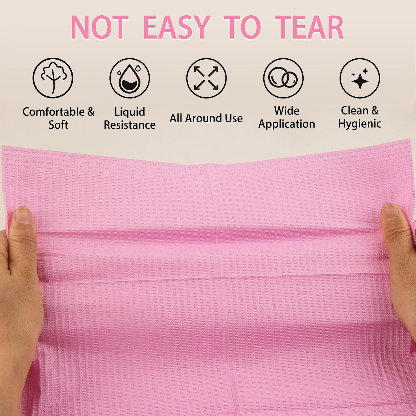 Machine-Ya 490pc Disposable Nail Mats – Foldable 13x18 Pink, 3-Ply Waterproof Table Protectors