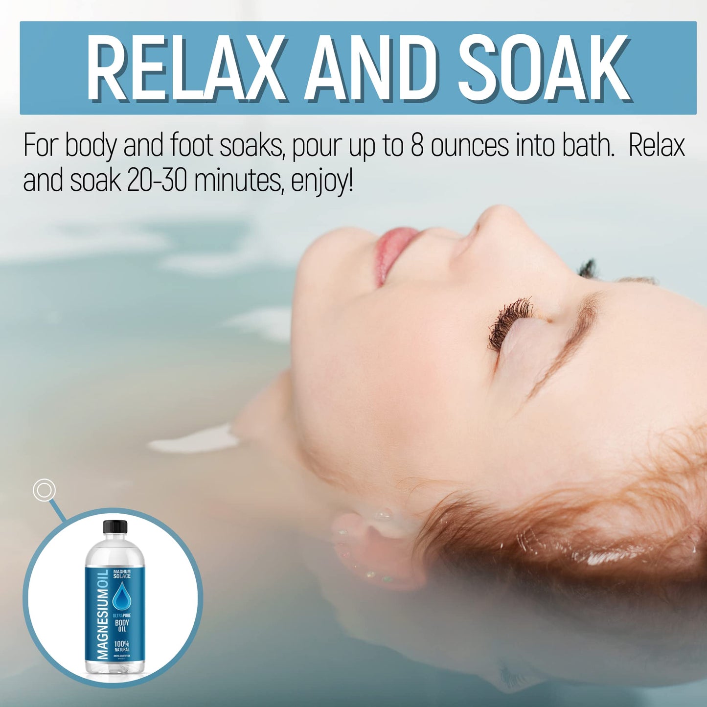 Magnum Solace Magnesium Bath Soak & Oil – 1L (34 oz)
