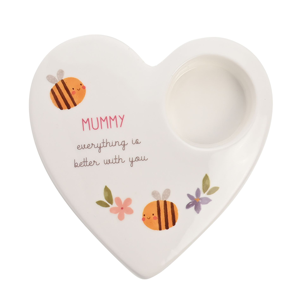 Love Life Ceramic Tea Light Candle Holder - Mummy