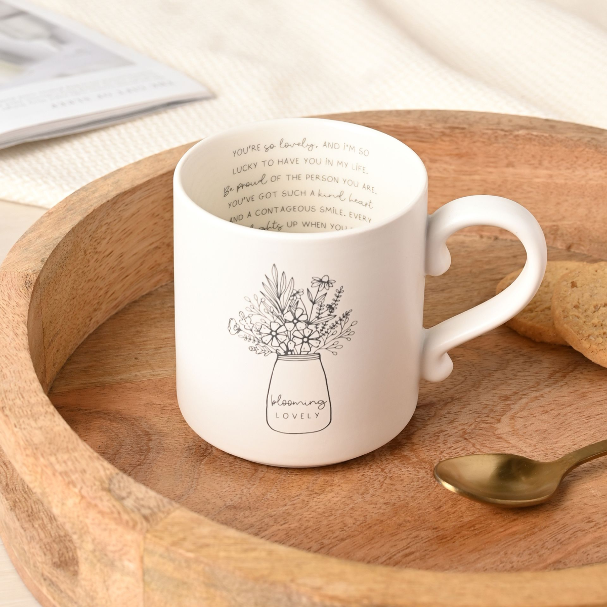 Moments Mug With Inside Words - Blooming Lovely