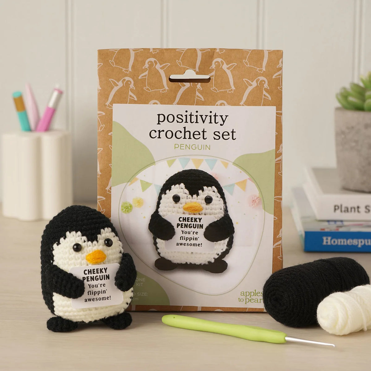 Apples To Pears Positivity Crochet Set - Penguin