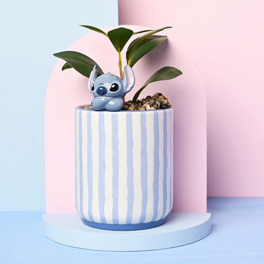Disney Stitch Planter with 3D Stitch & Faux Plant