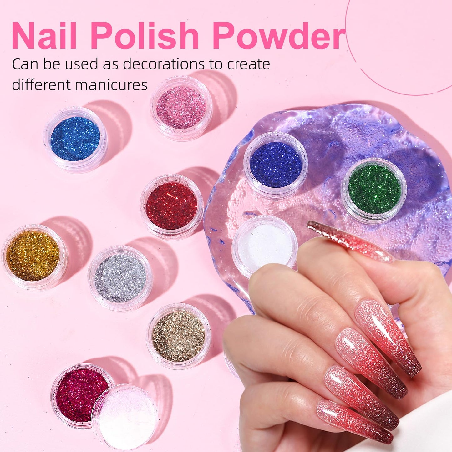 Major Dijit Acrylic Nail Kit with LED Lamp & Drill – 12 Colors, Base/Top Coats, Tips & Charms