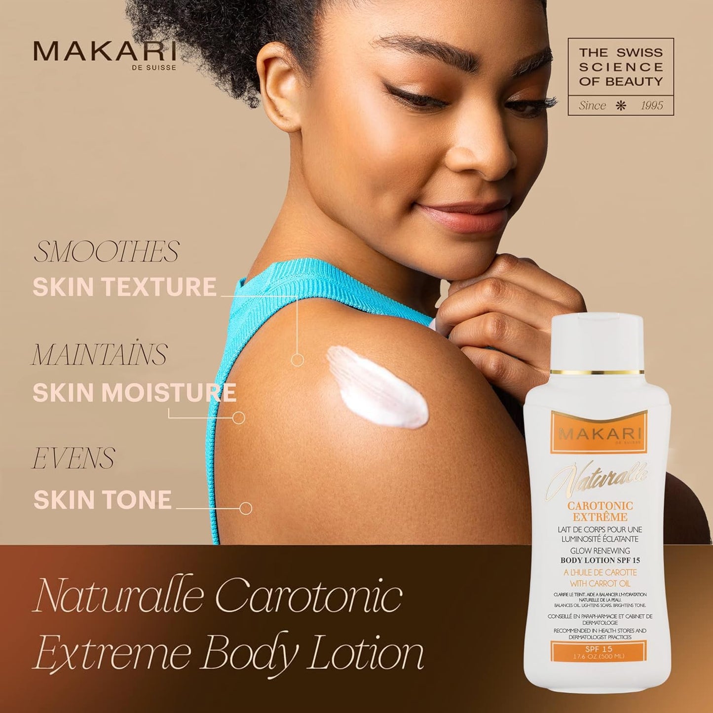 MAKARI Carotonic Extreme Body Lotion (17.6 oz) | Balance Oil, Fade Marks, Brighten Skin