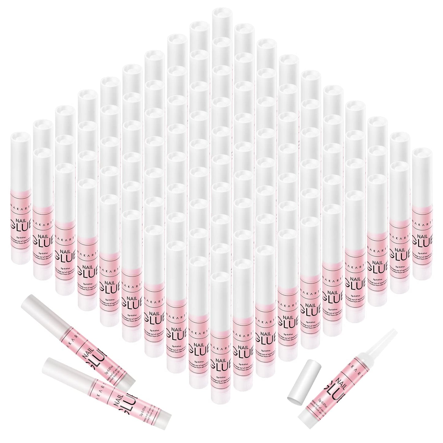Makartt Super Strong Nail Glue – 100-Pack Bulk Press-On Adhesive (Air-Dry)
