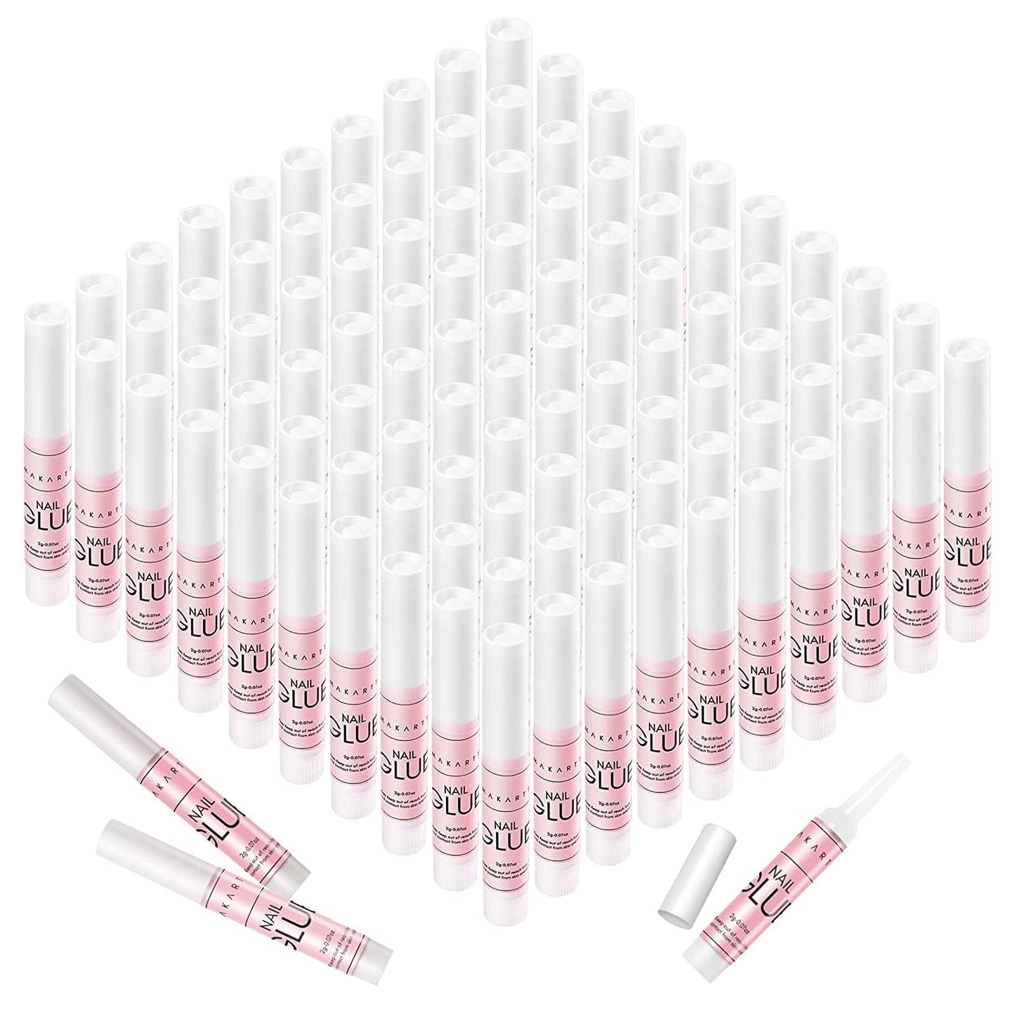 Makartt Super Strong Nail Glue – 100-Pack Bulk Press-On Adhesive (Air-Dry)