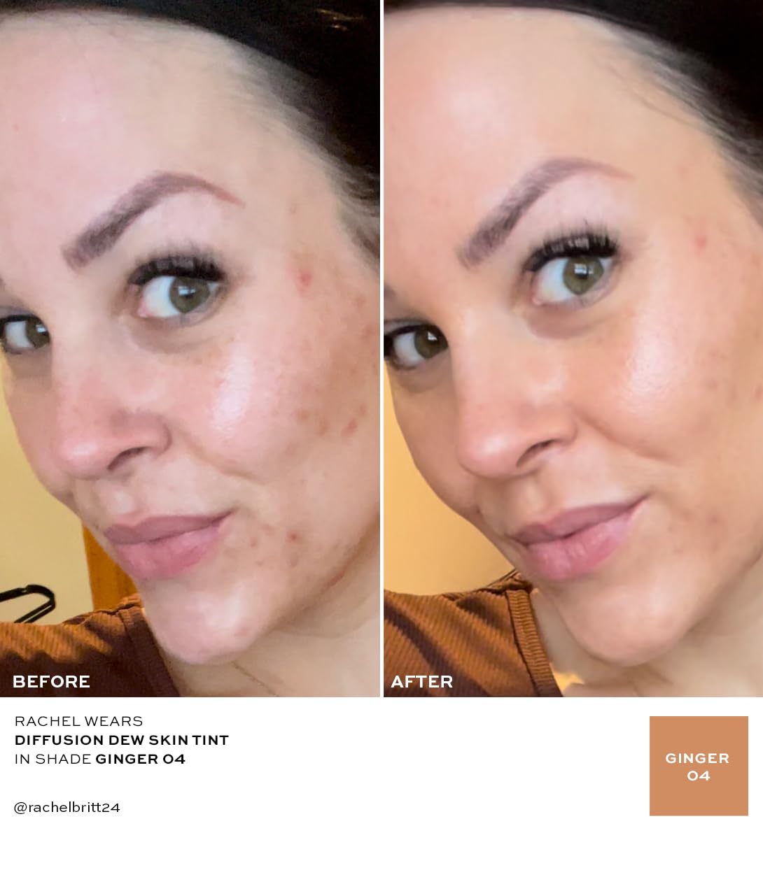 MAKE Beauty Diffusion Dew Skin Tint – Sheer to Medium Coverage, Radiant Finish | Ginger 04