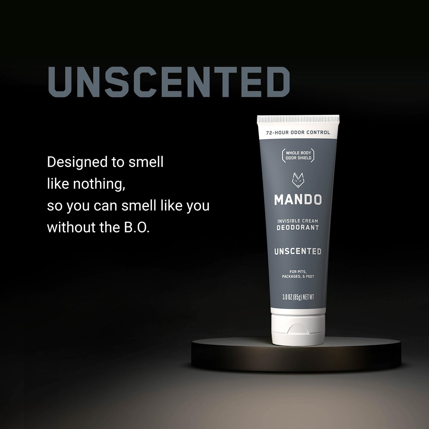Mando Whole Body Deodorant for Men – Unscented, Aluminum-Free, 72-Hour Odor Control