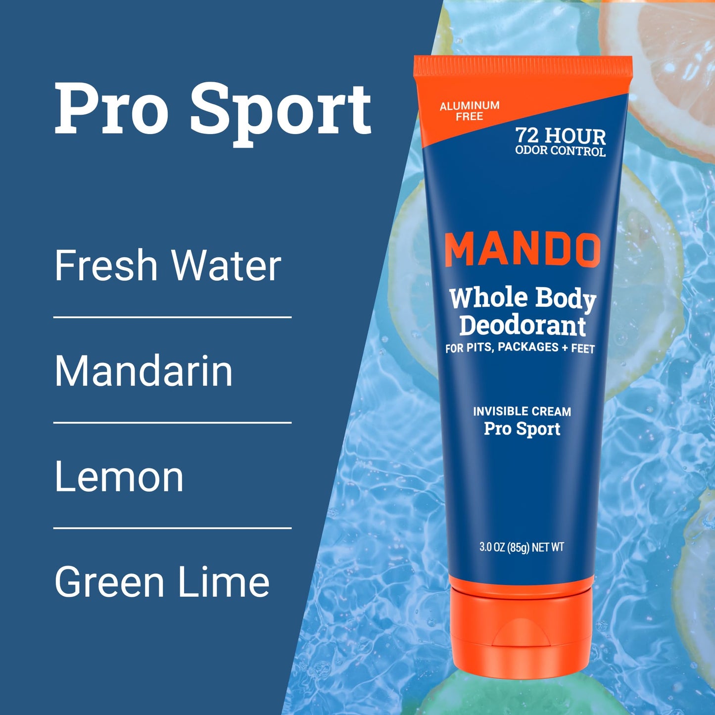 Mando Whole Body Deodorant For Men – Aluminum & Baking Soda Free, 72-Hour Odor Control (Pack of 2) – Pro Sport & Mount Fuji