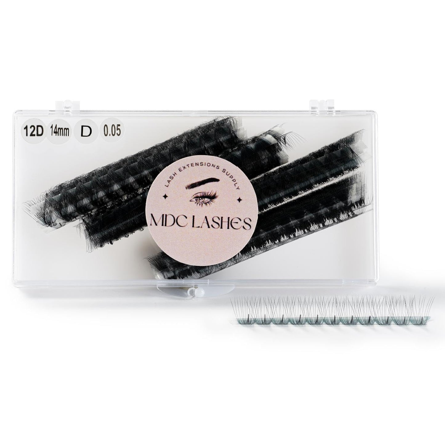 MDC LASHES Promade Eyelash Fans 1000-Pack 5D–20D Premade Volume Lashes, C/CC/D Curl, 10–18mm, 0.05/0.07