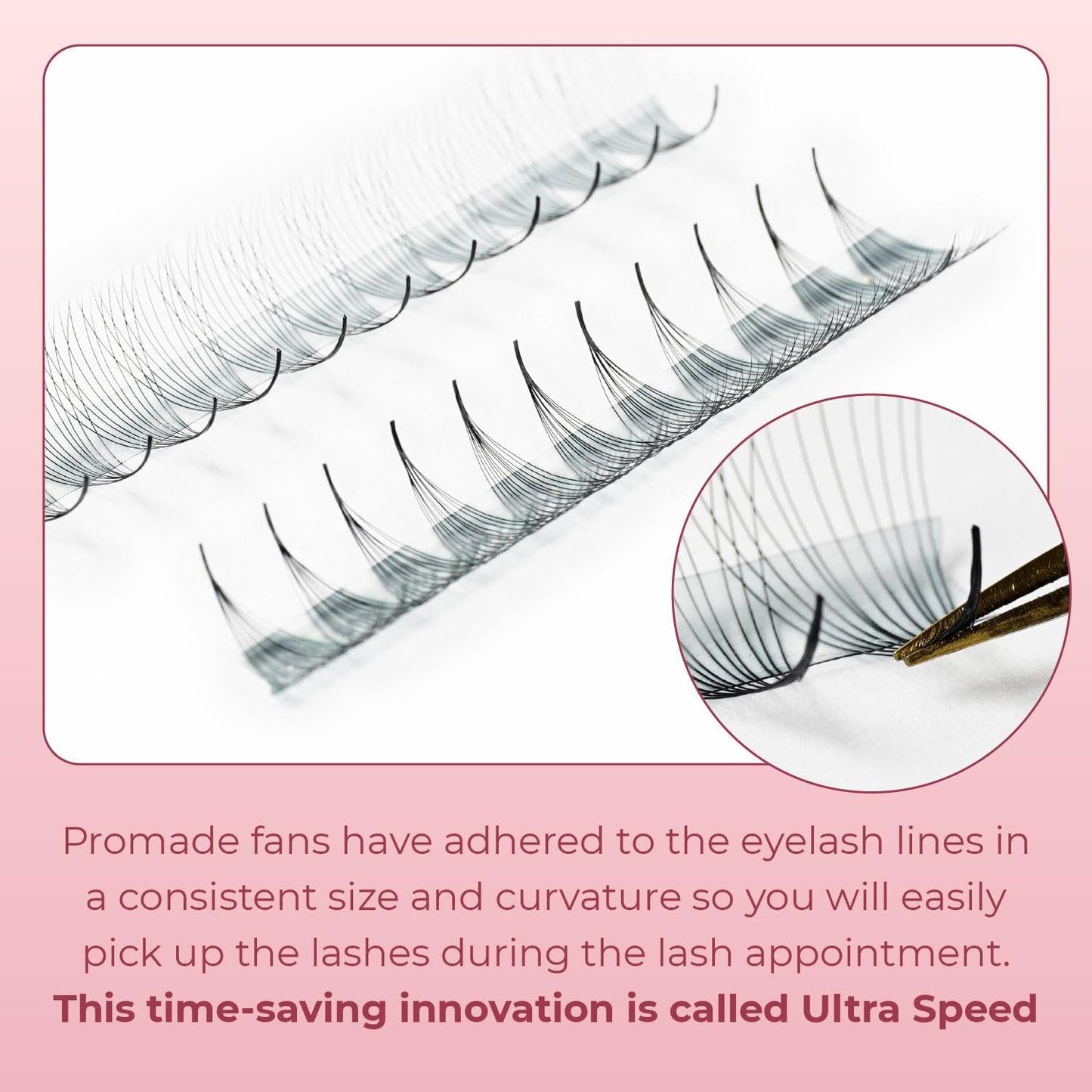 MDC LASHES Promade Eyelash Fans – Ultra Speed Premade Volume Extensions 5D-20D, C/CC/D Curl, 10-18mm, 0.05/0.07