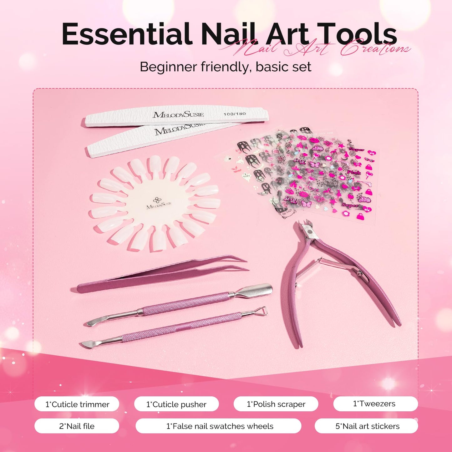MelodySusie Gel Nail Polish Kit with UV Light P-ART06F – 8 Color Gel, Builder Gel, Base & Top Coat