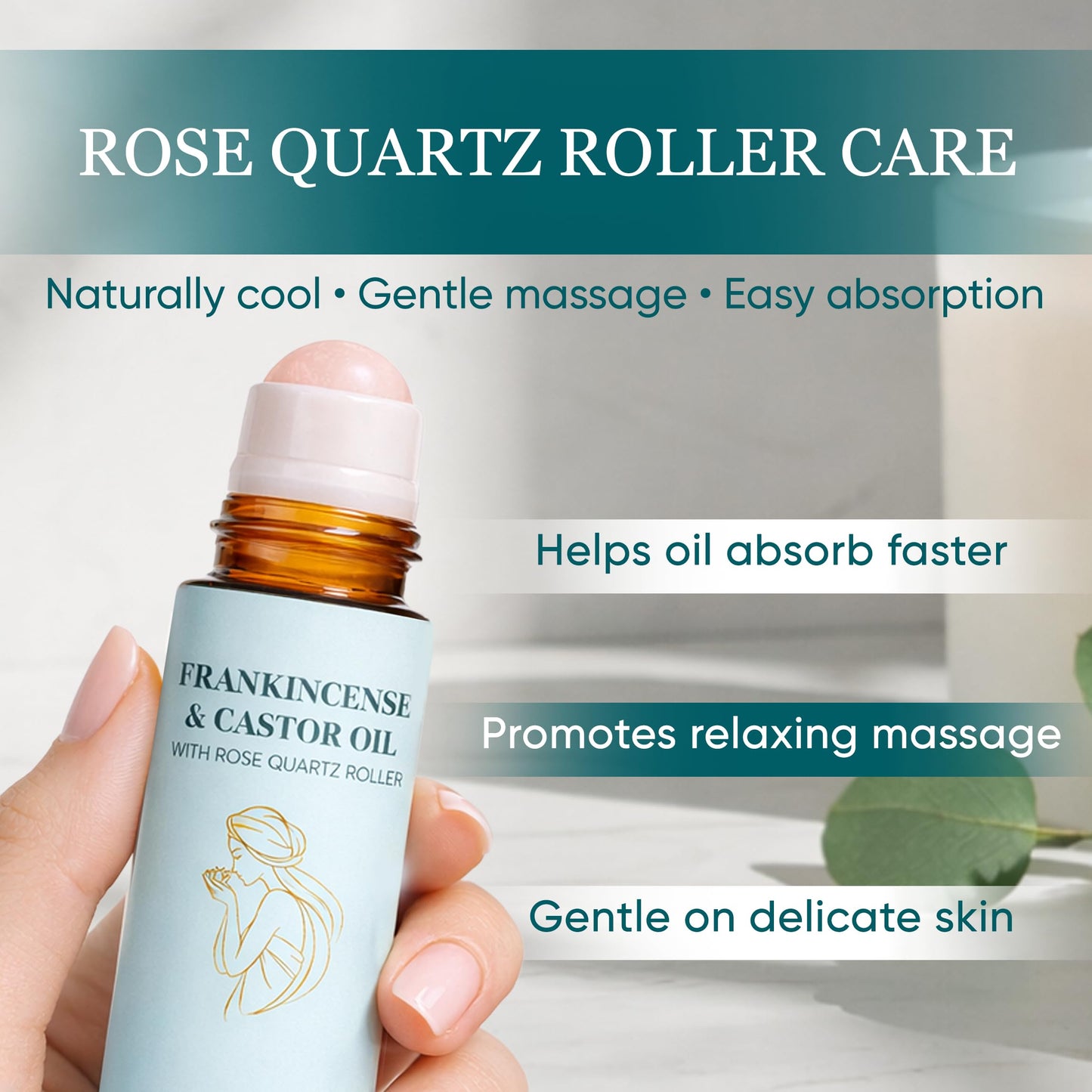 MEMOCORE Frankincense & Organic Castor Oil Roller – Deep Hydration, Elasticity Support, 50ml