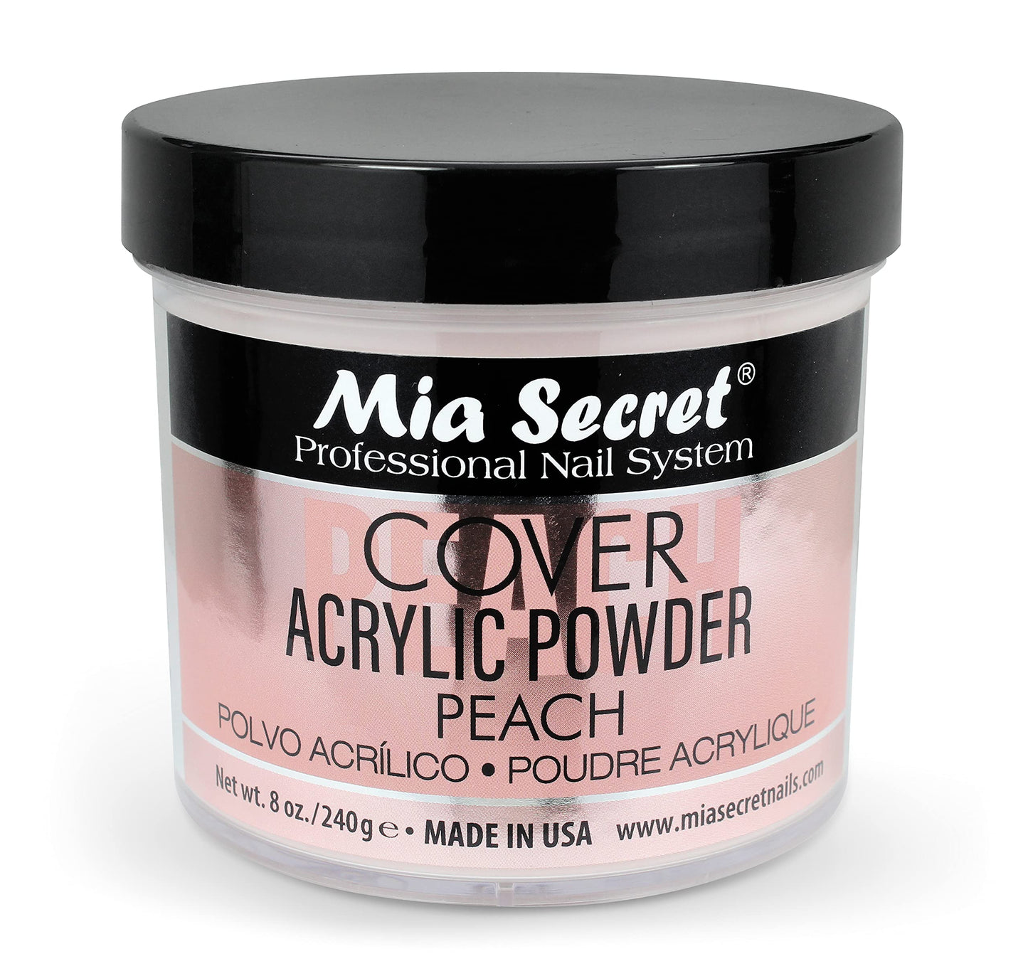 Mia Secret Peach Cover Acrylic Powder 8 oz – Salon-Quality Nails, Easy Coverage