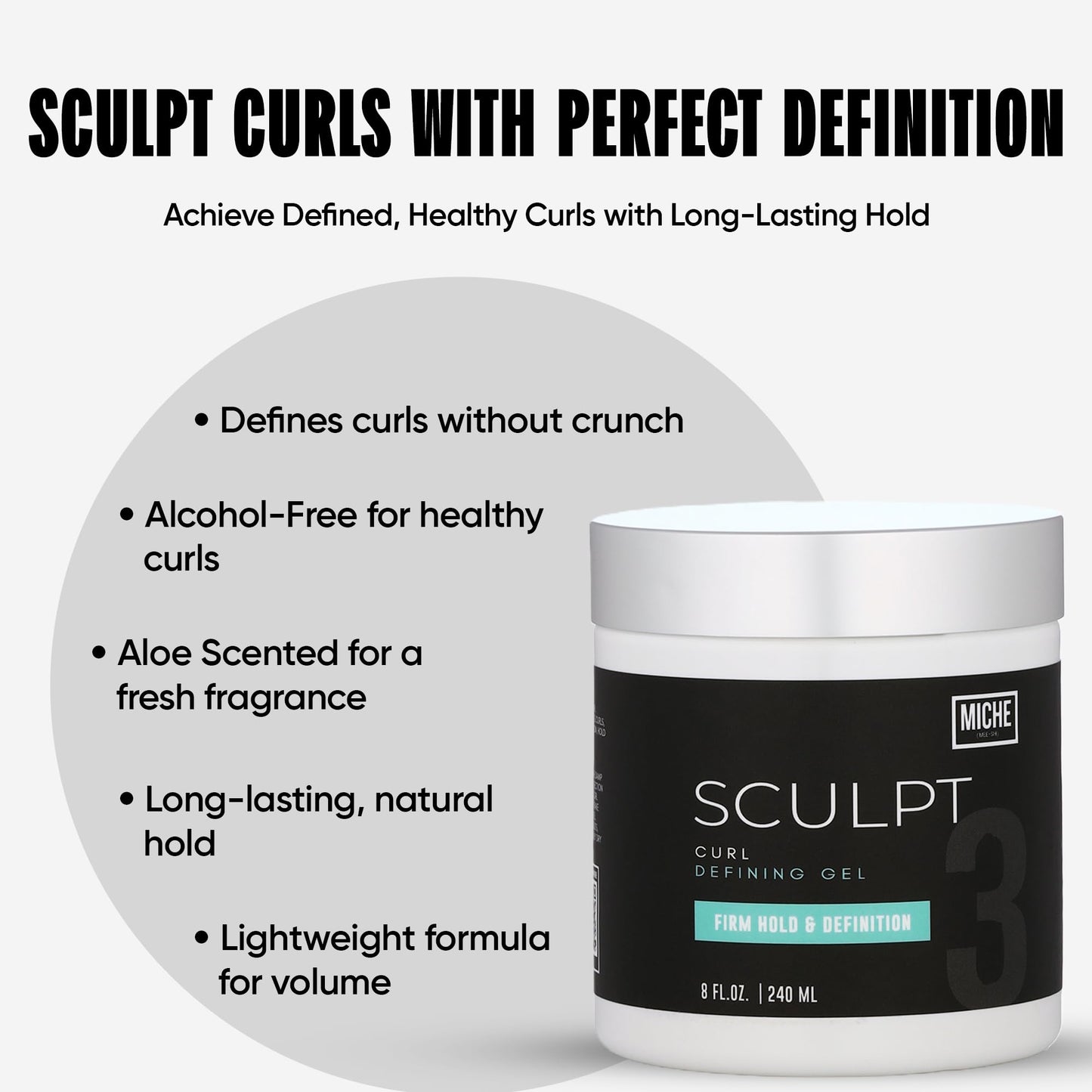 Miche Sculpt Curl Defining Gel – Alcohol-Free, Medium Hold for Curly Hair | Miche Beauty