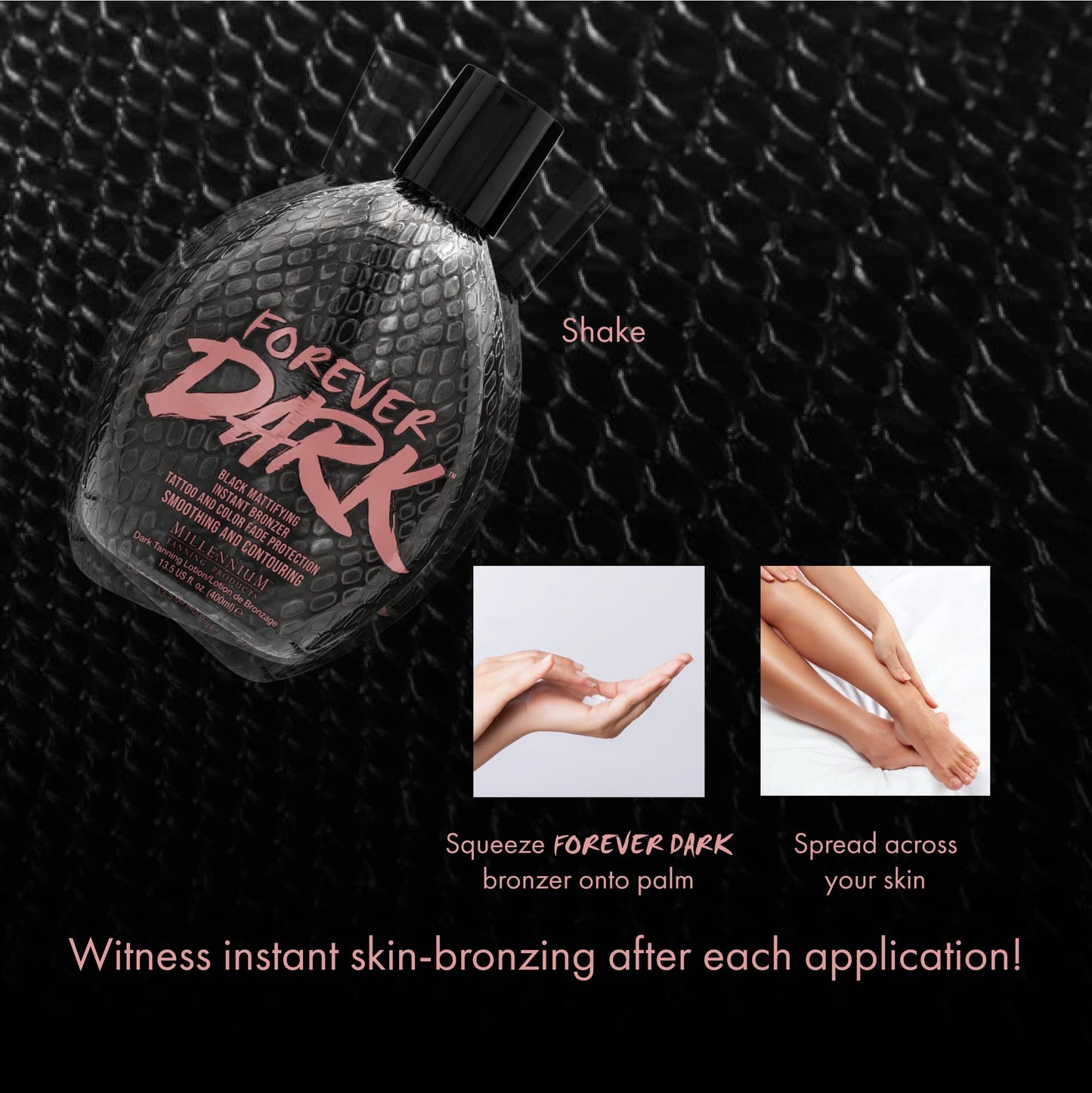 Millennium Tanning Forever Dark Black Mattifying Instant Bronzer – 13.5 oz