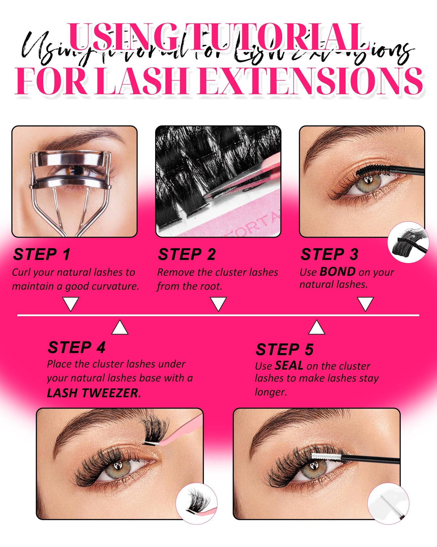 MilyBest Lash Clusters Kit 864pcs – D-Curl Lashes, 4 Styles, DIY Extensions