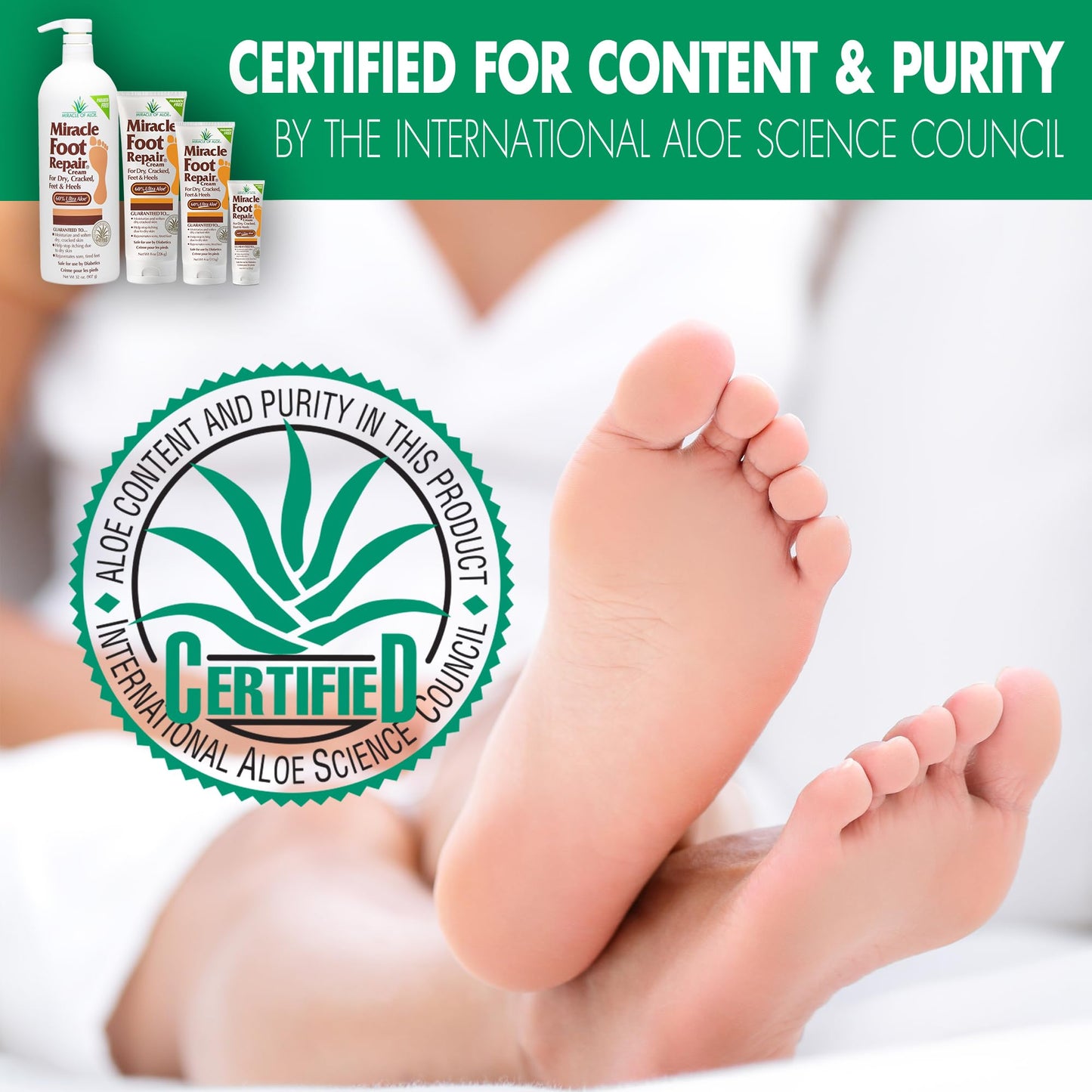 Miracle Foot Repair Cream (8 oz / 3-Pack) – 60% Ultra Aloe for Dry, Cracked Heels