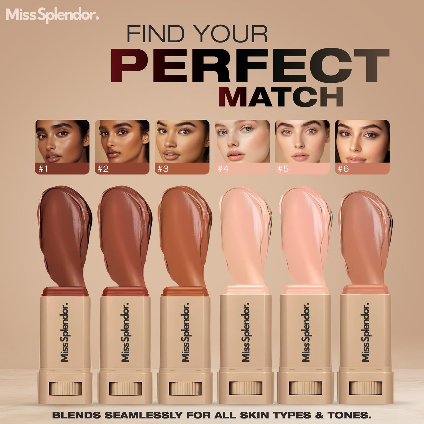 Miss Splendor Beauty Balm Skin Tint 2 Pack – Shade 3 | Serum-Boosted Hybrid Foundation & Skincare